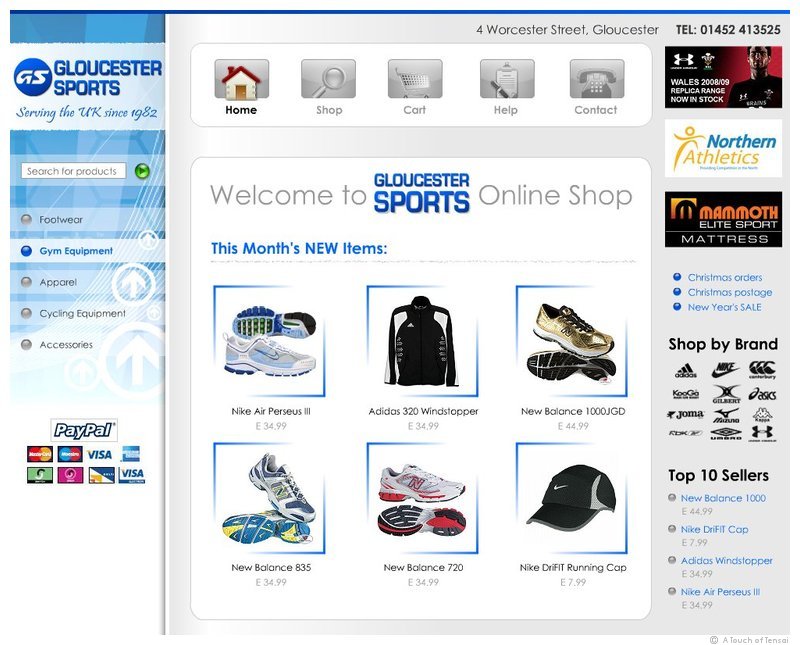 (Web Shop Design ::: Gloucester) ::: Gloucester Sports Online Shop