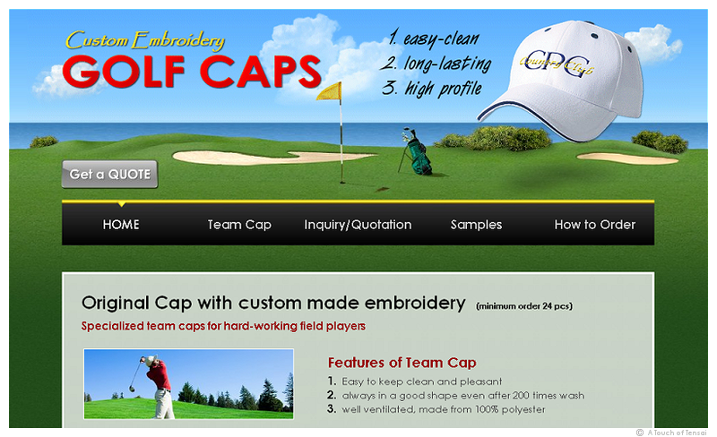 (Web Design ::: Fukuoka) ::: Kingston Golf Caps Website