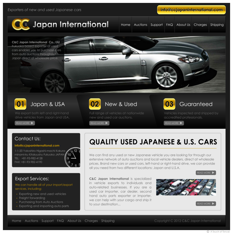 (Web Design ::: Kitakyushu) ::: C&C Japan Car Exports Website