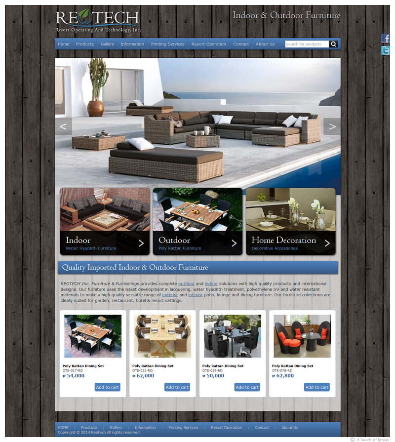 (Web Design ::: Philippines) ::: ReoTech Resort Furniture Website