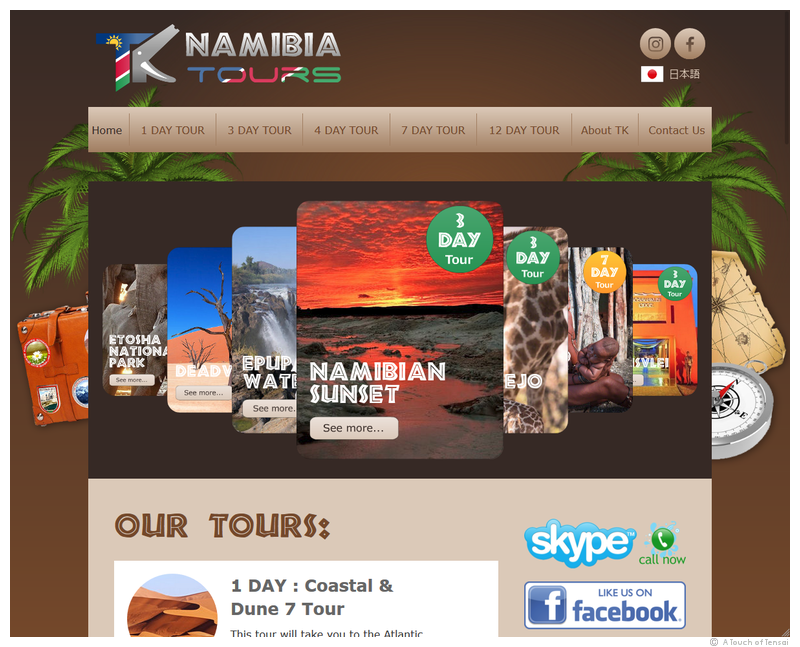 (Web Design ::: Namibia) ::: TK Namibia Tours Website