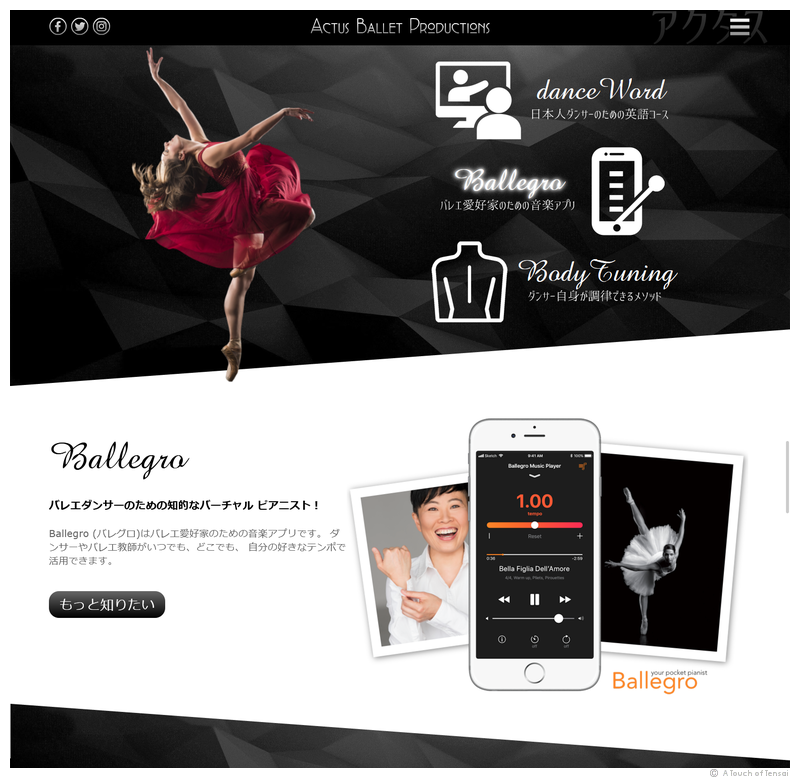 (Web Design ::: Tokyo) ::: Actus Ballet Website
